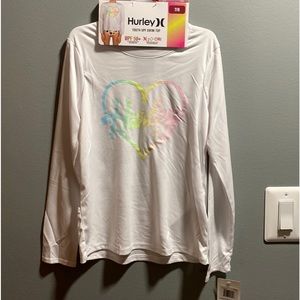 BRAND NEW GIRLS HURLEY UPF SWIM TOP SIZE 7/8! NWT. SMOKE FREE HOME!